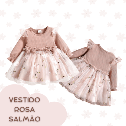Vestido bebê Rosa Salmão